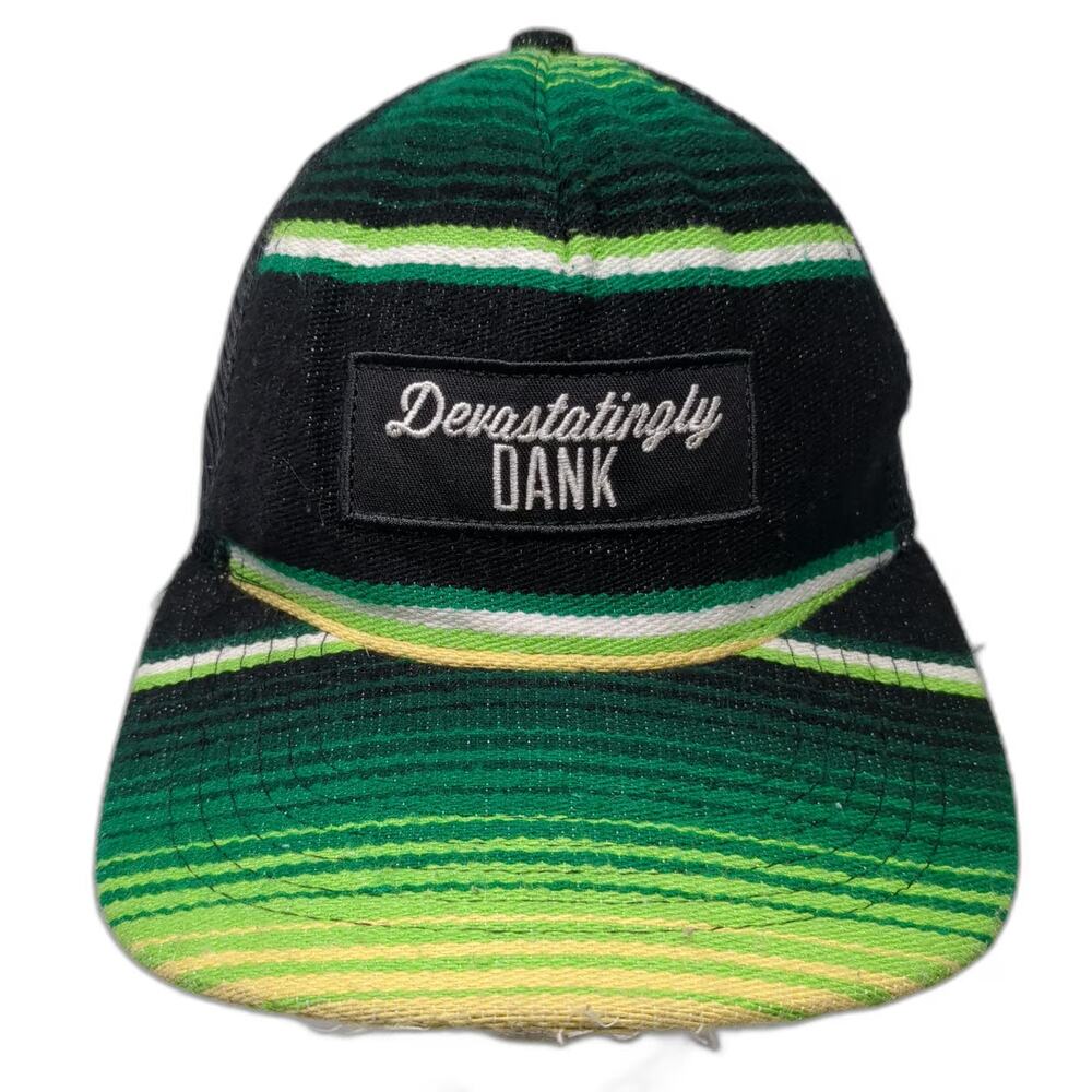 Stone Brewing Trucker Hat Green One Size Devastatingly Dank Striped Mesh Back